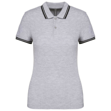 KARIBAN KA273 LADIE&- 039;S 2 STRIPED SHORT SLEEVED POLOSHIRT M női póló