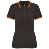 KARIBAN KA273 LADIE&- 039;S 2 STRIPED SHORT SLEEVED POLOSHIRT M