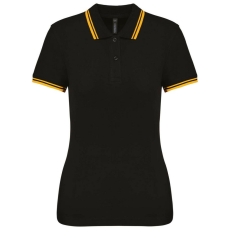 KARIBAN KA273 LADIE&- 039;S 2 STRIPED SHORT SLEEVED POLOSHIRT XL