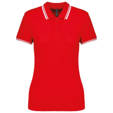 KARIBAN KA273 LADIE&- 039;S 2 STRIPED SHORT SLEEVED POLOSHIRT XL
