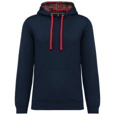 KARIBAN KA4013 UNISEX CONTRAST PATTERNED HOODED SWEATSHIRT 2XL