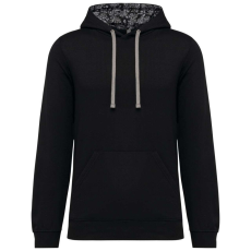 KARIBAN KA4013 UNISEX CONTRAST PATTERNED HOODED SWEATSHIRT 3XL