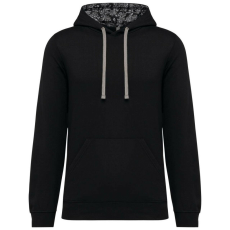 KARIBAN KA4013 UNISEX CONTRAST PATTERNED HOODED SWEATSHIRT L