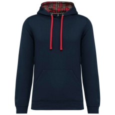KARIBAN KA4013 UNISEX CONTRAST PATTERNED HOODED SWEATSHIRT XS