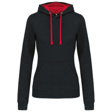 KARIBAN KA465 LADIES’ CONTRAST HOODED SWEATSHIRT XS munkaruha
