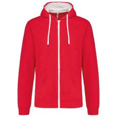 KARIBAN KA466 MEN'S CONTRAST HOODED FULL ZIP SWEATSHIRT 2XL