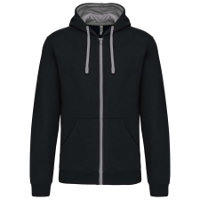 KARIBAN KA466 MEN'S CONTRAST HOODED FULL ZIP SWEATSHIRT L munkaruha