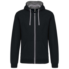 KARIBAN KA466 MEN'S CONTRAST HOODED FULL ZIP SWEATSHIRT S