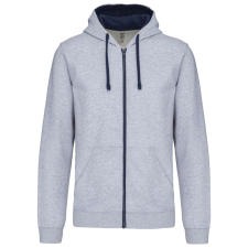 KARIBAN KA466 MEN&#039;S CONTRAST HOODED FULL ZIP SWEATSHIRT S munkaruha