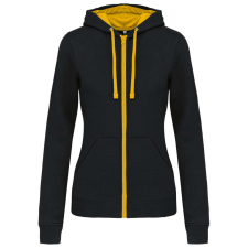 KARIBAN KA467 LADIES’ CONTRAST HOODED FULL ZIP SWEATSHIRT XL munkaruha