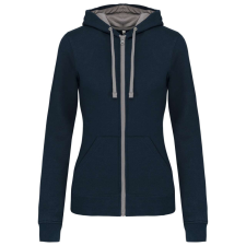KARIBAN KA467 LADIES’ CONTRAST HOODED FULL ZIP SWEATSHIRT XS munkaruha