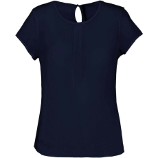 KARIBAN KA5002 LADIES&- 039; SHORT-SLEEVED CREPE BLOUSE 36