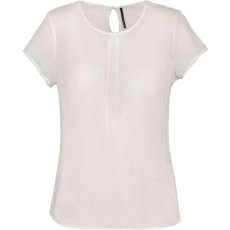 KARIBAN KA5002 LADIES&- 039; SHORT-SLEEVED CREPE BLOUSE 40