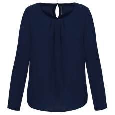 KARIBAN KA5003 LADIES&- 039; LONG-SLEEVED CREPE BLOUSE 36