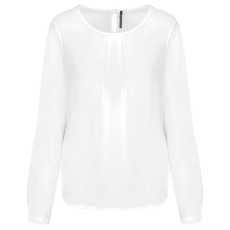 KARIBAN KA5003 LADIES&- 039; LONG-SLEEVED CREPE BLOUSE 38