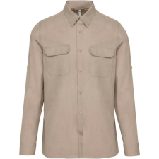 KARIBAN KA590 MEN&- 039;S LONG-SLEEVED SAFARI SHIRT 4XL férfi ing