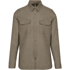 KARIBAN KA590 MEN&- 039;S LONG-SLEEVED SAFARI SHIRT XL