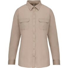 KARIBAN KA591 LADIES&- 039; LONG-SLEEVED SAFARI SHIRT S