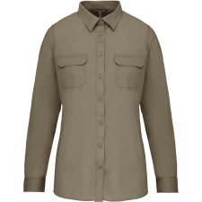 KARIBAN KA591 LADIES&amp;- 039; LONG-SLEEVED SAFARI SHIRT XL blúz