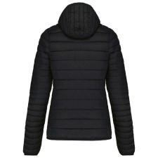 KARIBAN kapucnis bélelt meleg és ultrakönnyű Női kabát KA6111, Black-L női dzseki, kabát