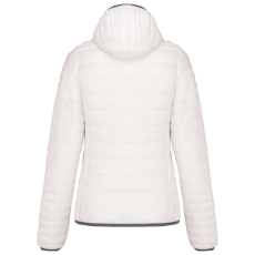 KARIBAN kapucnis bélelt meleg és ultrakönnyű Női kabát KA6111, White-M