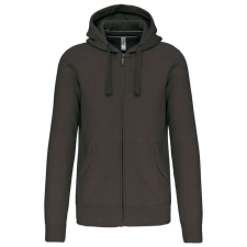 KARIBAN kapucnis cipzáras férfi pulóver KA454, Dark Grey-4XL férfi pulóver, kardigán