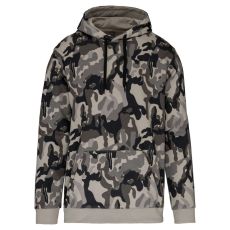 KARIBAN kapucnis férfi pulóver KA476, Grey Camouflage-XS