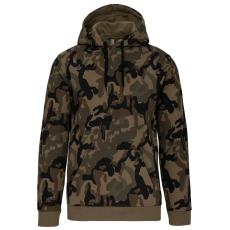 KARIBAN kapucnis férfi pulóver KA476, Olive Camouflage-4XL