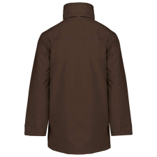 KARIBAN kapucnis kabát steppelt béléssel KA677, Chocolate-2XL férfi kabát, dzseki