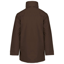 KARIBAN kapucnis kabát steppelt béléssel KA677, Chocolate-3XL férfi kabát, dzseki