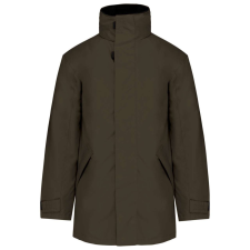 KARIBAN kapucnis kabát steppelt béléssel KA677, Deep Khaki-3XL férfi kabát, dzseki