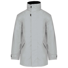 KARIBAN kapucnis kabát steppelt béléssel KA677, Snow Grey-L férfi kabát, dzseki