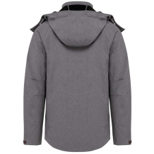 KARIBAN kapucnis softshell férfi dzseki KA413, Marl Grey-3XL munkaruha