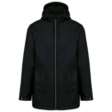 KARIBAN kapucnis unisex kabát, mikropolár béléssel KA6153, Black-M férfi kabát, dzseki