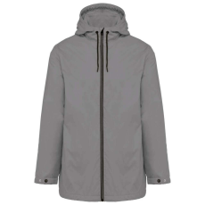 KARIBAN kapucnis unisex kabát, mikropolár béléssel KA6153, Silver-2XL