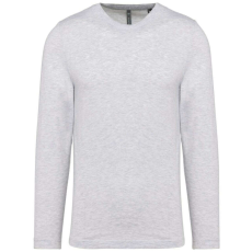 KARIBAN kereknyakú hosszú ujjú férfi póló KA359, Ash Heather-2XL