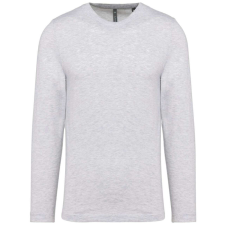 KARIBAN kereknyakú hosszú ujjú férfi póló KA359, Ash Heather-3XL férfi pulóver, kardigán