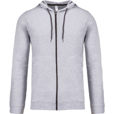 KARIBAN könnyű vékony unisex kapucnis cipzáras pulóver (póló) KA438, Oxford Grey-XS
