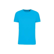 KARIBAN körkötött organikus férfi póló rövid ujjú KA3032IC, Sea Turquoise-XL férfi póló