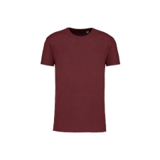 KARIBAN körkötött organikus férfi póló rövid ujjú KA3032IC, Wine Heather-M férfi póló