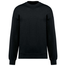 KARIBAN laza szabású organikus környakas pulóver KA4032, Black-2XL