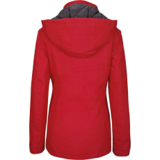 KARIBAN levehető kapucnis bélelt Női kabát KA6108, Red-3XL