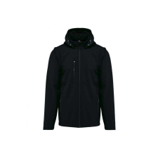 KARIBAN levehető ujjú kapucnis softshell dzseki KA422, Black-3XL férfi kabát, dzseki