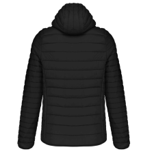 KARIBAN meleg és ultrakönnyű kapucnis bélelt férfi kabát KA6110, Black-L férfi kabát, dzseki