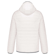 KARIBAN meleg és ultrakönnyű kapucnis bélelt férfi kabát KA6110, White-4XL