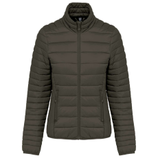KARIBAN Női bélelt meleg és ultrakönnyű kabát , Kariban KA6121, Dark Khaki-XS