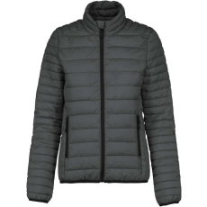 KARIBAN Női bélelt meleg és ultrakönnyű kabát , Kariban KA6121, Marl Dark Grey-L