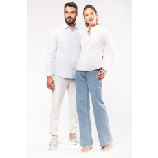 KARIBAN Női blúz Kariban KA510 Ladies’ Long-Sleeved Cotton poplin Shirt -L, Striped Pale Blue