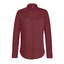 KARIBAN Női blúz Kariban KA514 Ladies&#039; Long-Sleeved Mandarin Collar Shirt -2XL, Wine blúz
