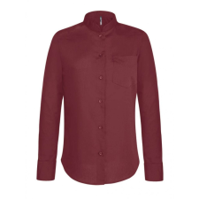 KARIBAN Női blúz Kariban KA514 Ladies&#039; Long-Sleeved Mandarin Collar Shirt -S, Wine blúz